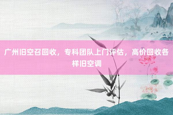 广州旧空召回收，专科团队上门评估，高价回收各样旧空调